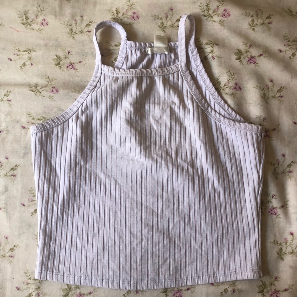 WHITE CROPPED HALTER